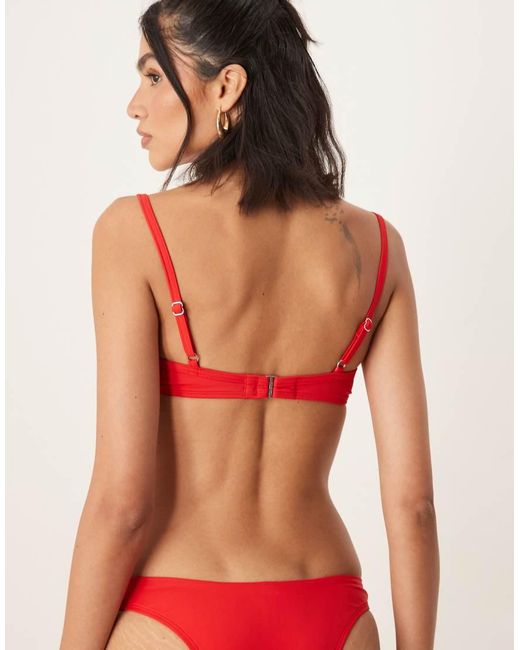 Free Society Red Knot Front Underwire Bikini Top