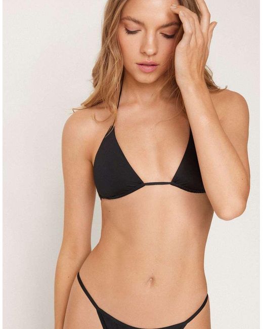 Tezenis Black Non-Padded Sliding Triangle Bikini Top