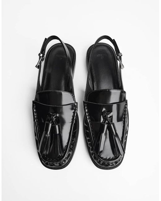 Bershka Blue Tassel Loafer Mules
