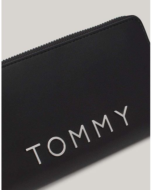 Tommy Hilfiger Black City Logo Zip-Around Wallet