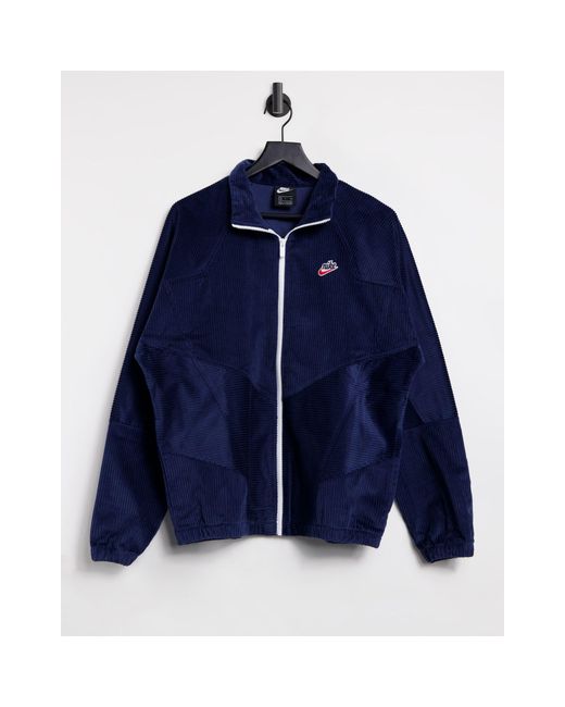 Nike Blue Heritage Essentials Cord Windrunner Jacket for men