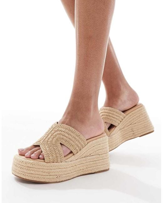 Schuh Natural Valetta Espadrille Wedge Heeled Sandals