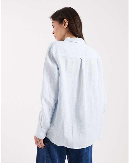 Tommy Hilfiger White Relaxed Fit Linen Blend Shirt