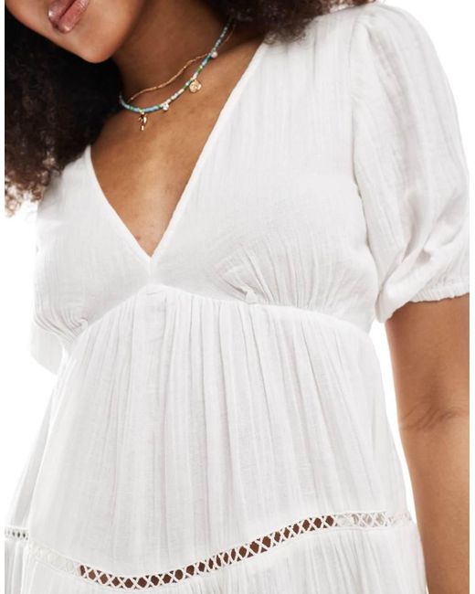 Iisla & Bird White Tiered Mini Summer Dress