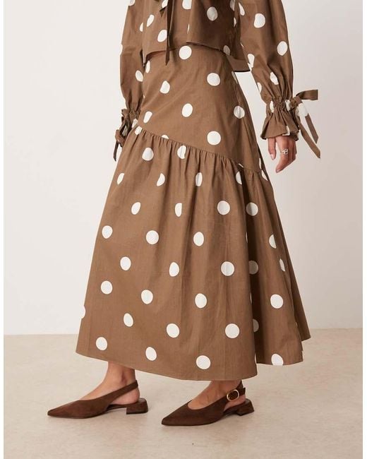 Glamorous Natural Asymmetric Drop Waist Midaxi Skirt