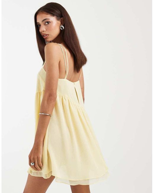 ASOS Brown Trapeze Chiffon Mini Dress