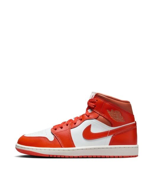 Nike Red Air Jordan 1 Mid Sneakers