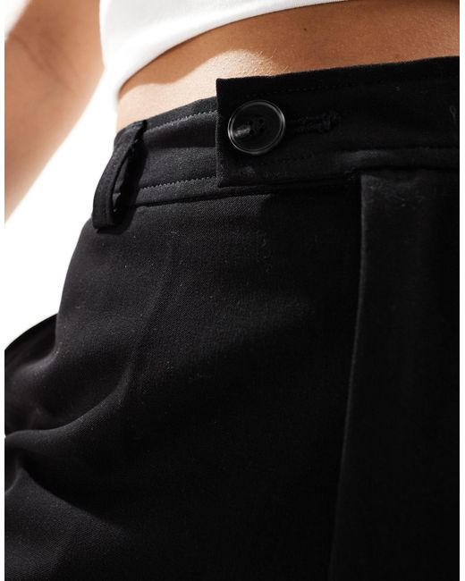 Stradivraius - pantaloni sartoriali neri con fondo risvoltato di Stradivarius in Black