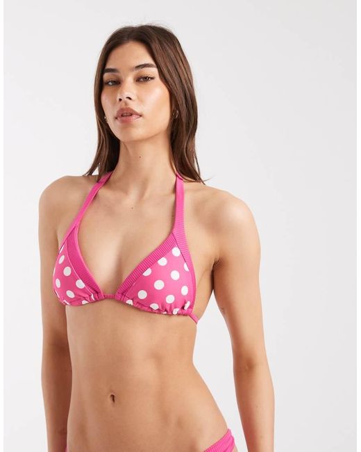 Hollister Pink Triangle Bikini Top Co-ord