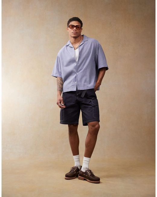 ASOS – kastiges oversize-hemd in Blue für Herren