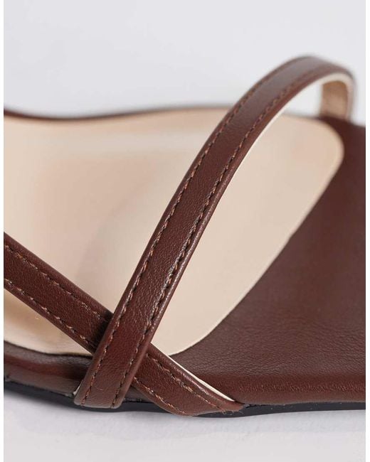 Glamorous Brown Low Block Heeled Sandals