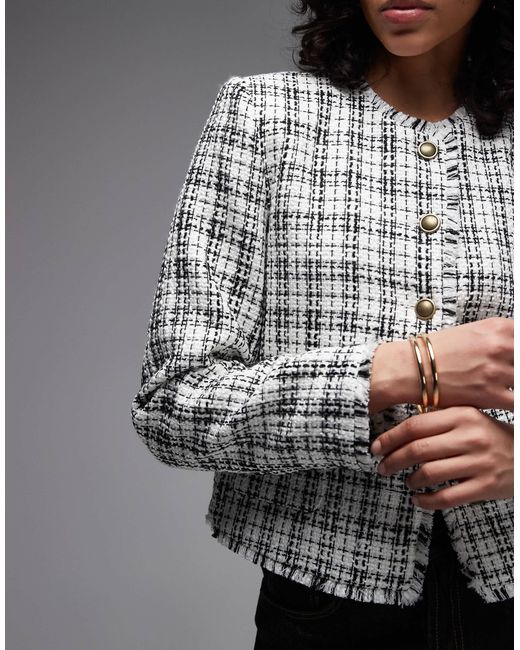 ASOS Gray Button Through Cropped Blazer