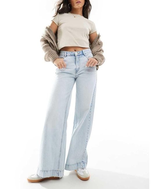 Pimkie Jeans Met Wijde Pijpen En Hoge Taille in het Blue