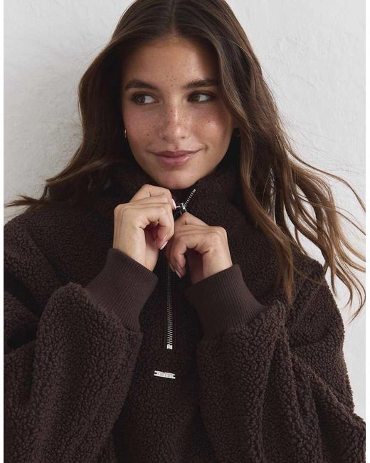 Aim'n Black Chocolate Pile Half Zip