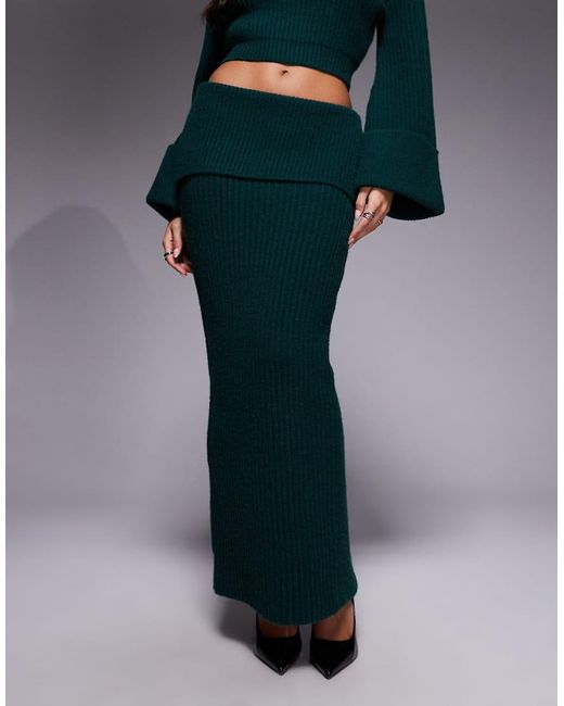 Wanderdoll Blue Wander Doll Exclusive Mabel Deep Foldover Waistband Maxi Skirt