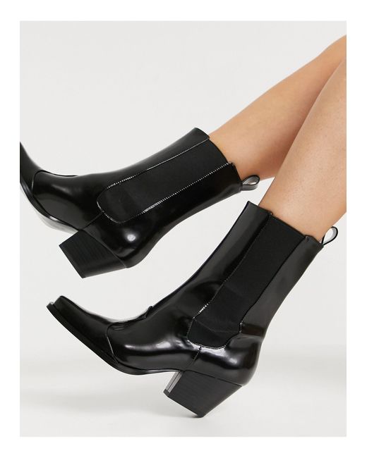 faux leather ankle boots monki