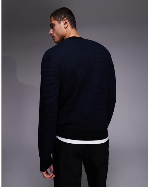 Boss Blue Aspoki Textured Sweater for men