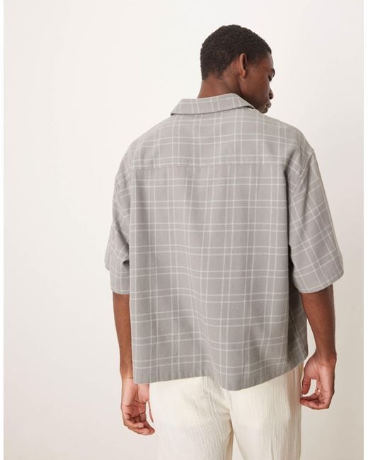 ASOS Gray Boxy Oversized Overhead Shirt for men