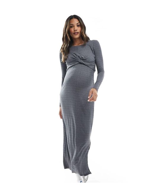 Mama.licious Blue Mamalicious Maternity Jersey Ribbed Skirt