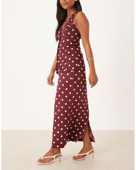 Nobody's Child Petite Red Theta Midi Skirt Co-ord
