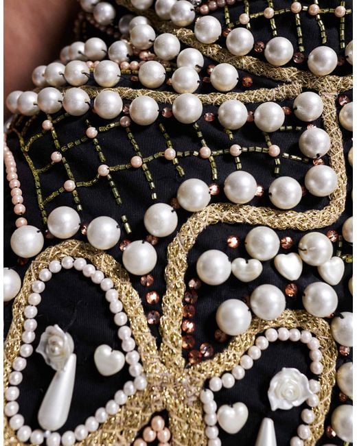 ASOS Gray Curve Embellished Square Neck Mini Dress