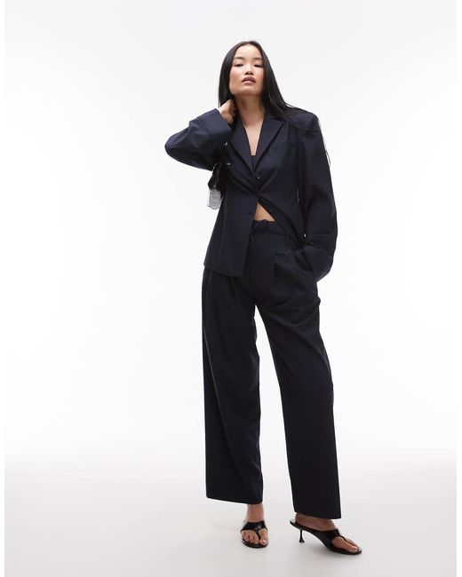 ASOS Elegant Overhemd Met Schoudervullingen En Krijtstreep in het Blue