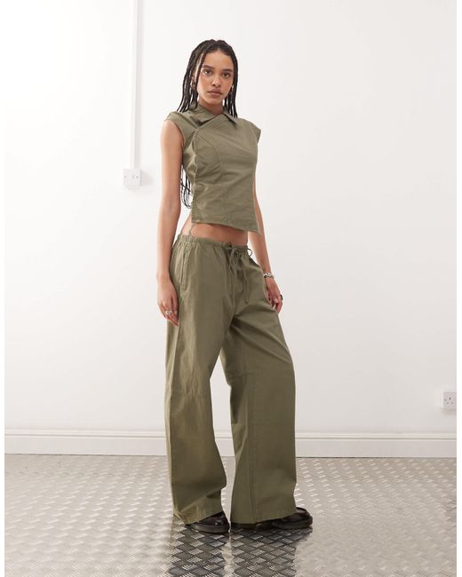 Weekday Natural – vitani – mix & match – weit geschnittene ripstop-hose