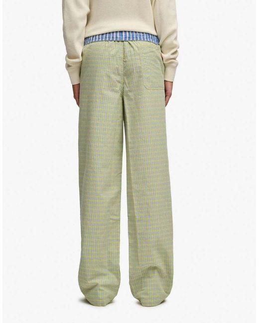 Superdry Yellow Mini Check Cotton Trousers