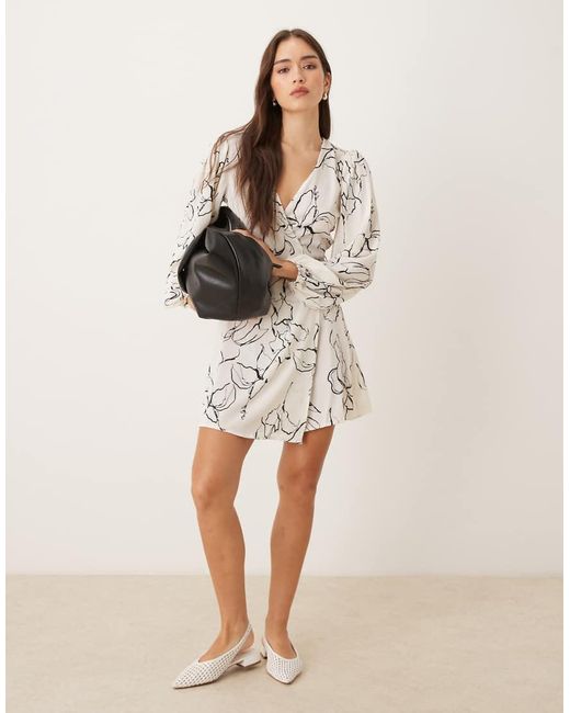Glamorous Natural V-Neck Mini Dress