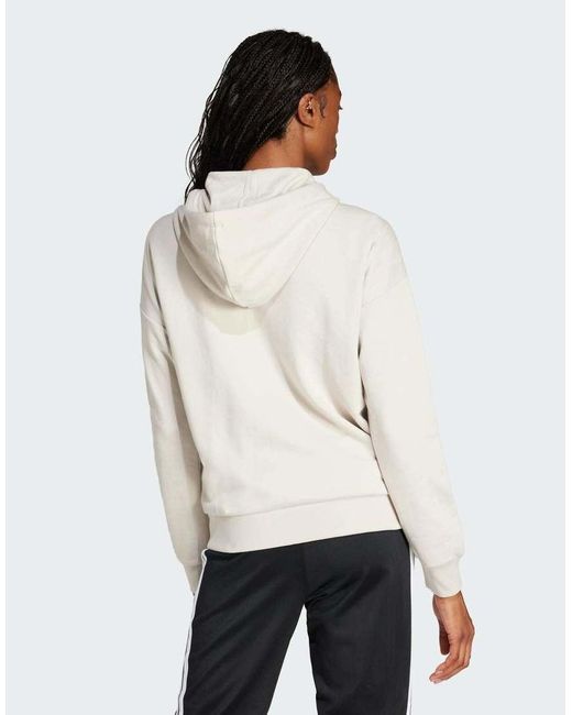 Adidas Originals White Essentials Linear Full-Zip French Terry Hoodie