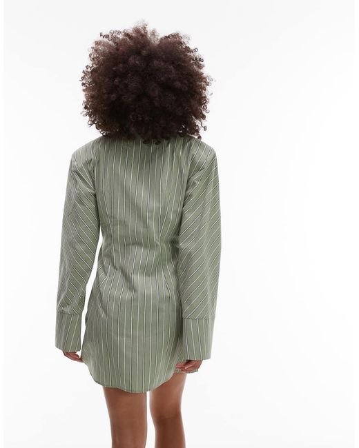 ASOS Getailleerde Mini-Jurk Met Schoudervullingen in het Gray
