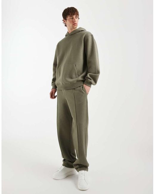 ASOS Brown Relaxed Pique Hoodie Co-ord for men
