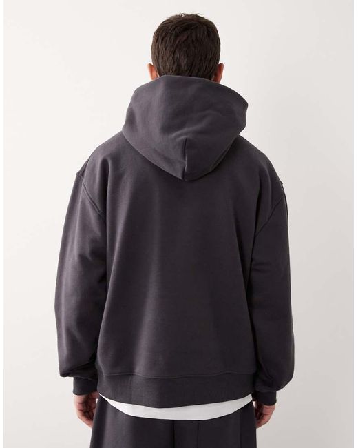 ASOS COLLECTIVE Blue Oversized Super Heavyweight Hoodie for men