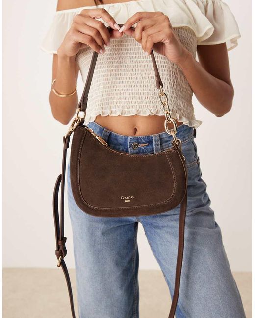 Dune Brown Direction Suede Bag