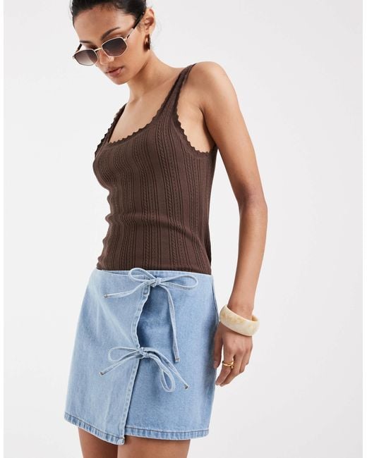 ASOS Blue Mini Wrap Skirt