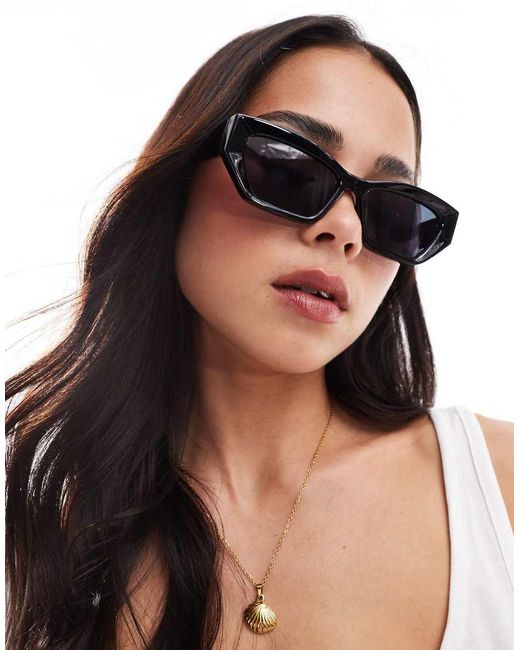 Gafas De Sol Negras De Estilo Ojos De Gato Angular De -Negro Vero Moda de color Brown