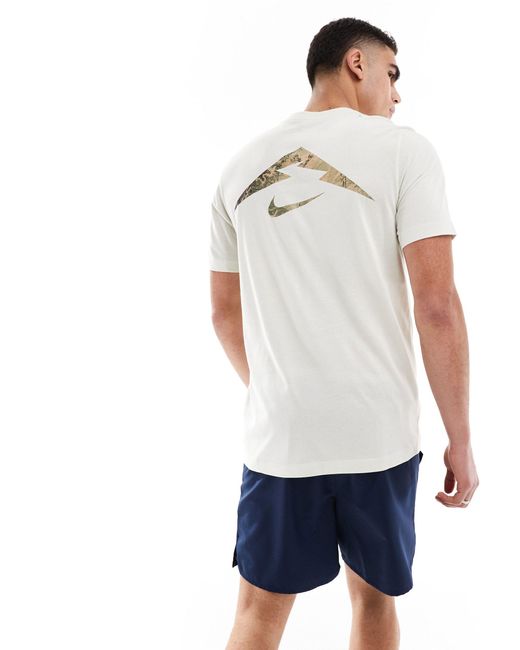 Nike White Trail Dri-fit Logo T-shirt for men