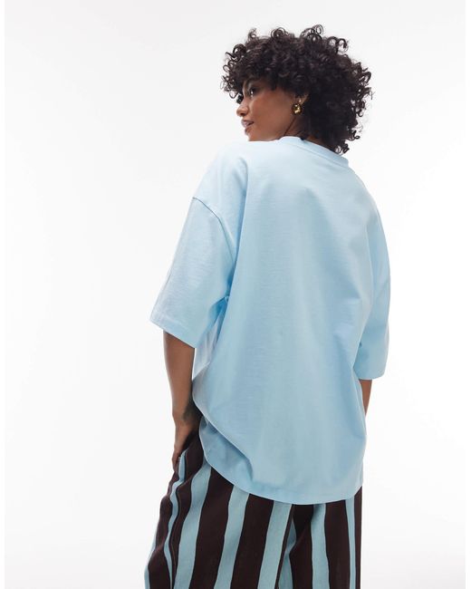 TOPSHOP Blue – oversize-t-shirt aus jersey