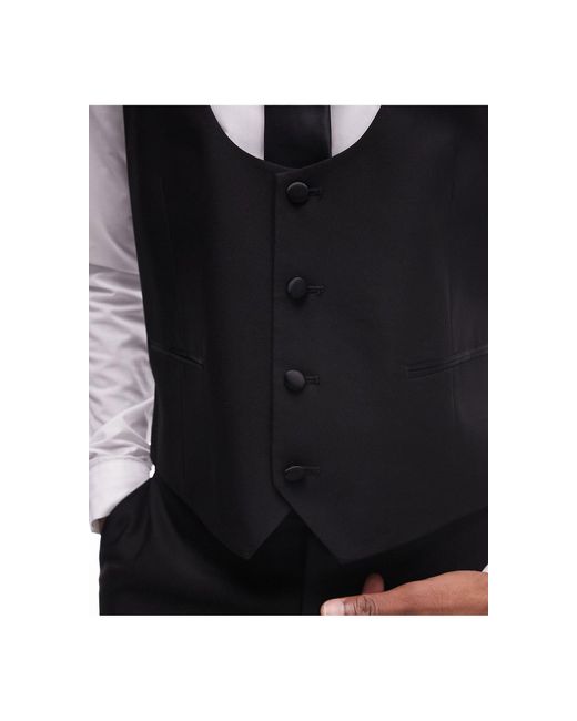 Topman Blue Slim Tux Suit Waistcoat for men