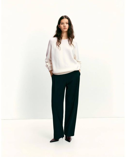 Pull&Bear White – oversize-pullover