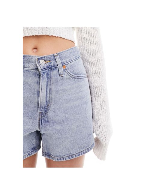 Mom shorts di jeans anni '80 chiaro di Levi's in Blue