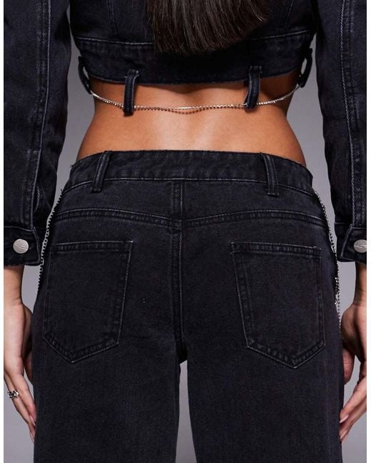 Liquor N Poker Blue Baggy Chain Detail Jean Co-Ord