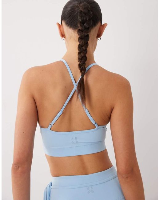4505 Blue Icon Light Support Sports Bra With Adjustable Straps