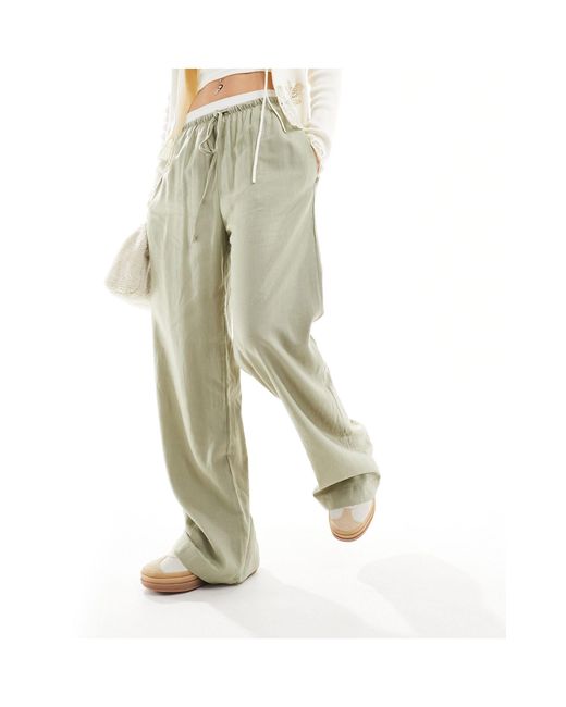 Cotton on - pantaloni comodi a fondo ampio verde salvia con coulisse di Cotton On in Multicolor