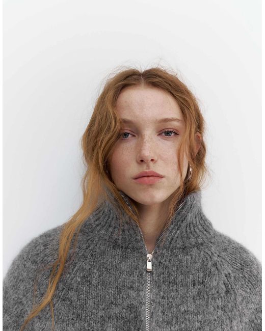 Pull&Bear Gray – strickjacke