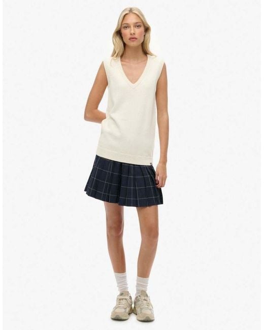 Superdry White Athletic Essentials Knitted Tank Top