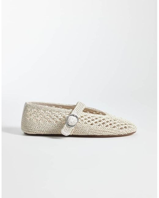 Steve Madden White Alara Woven Ballet Flats