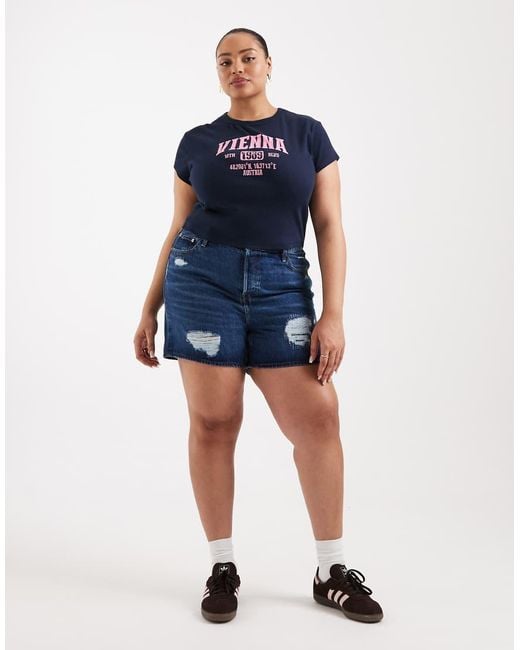 Levi's Blue Plus 501 Distressed Shorts