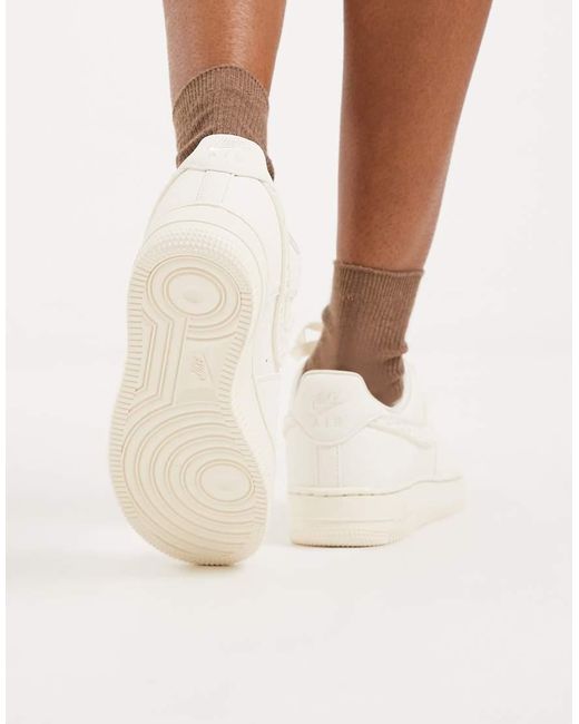 Nike Natural Air Force 1 Trainers With Swoosh Detail