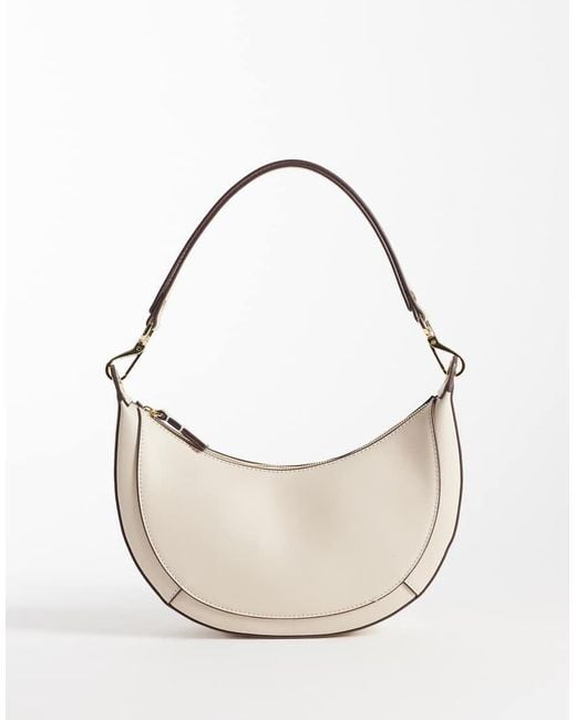 Mango White Faux Leather Cross Body Bag